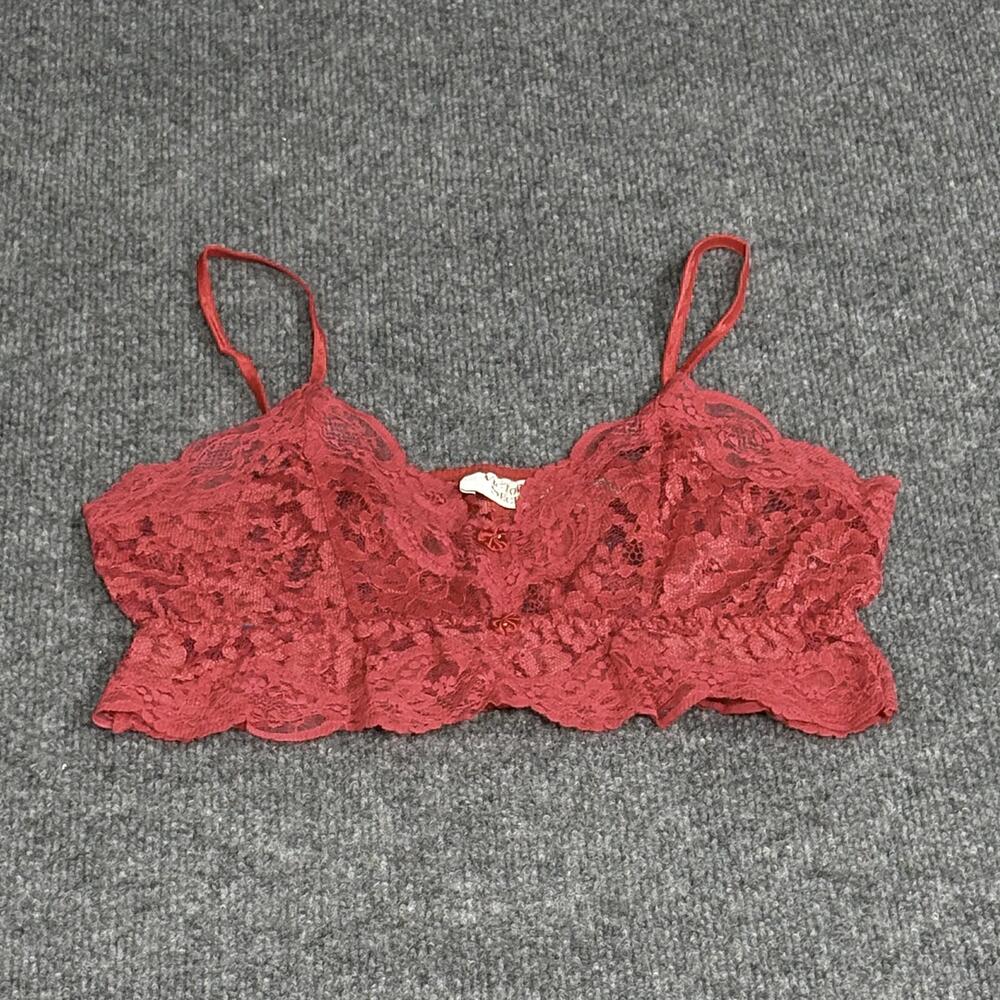 Vintage Victoria's Secret Bralette Womens Small Red Lace Crop Camisole Lingerie
